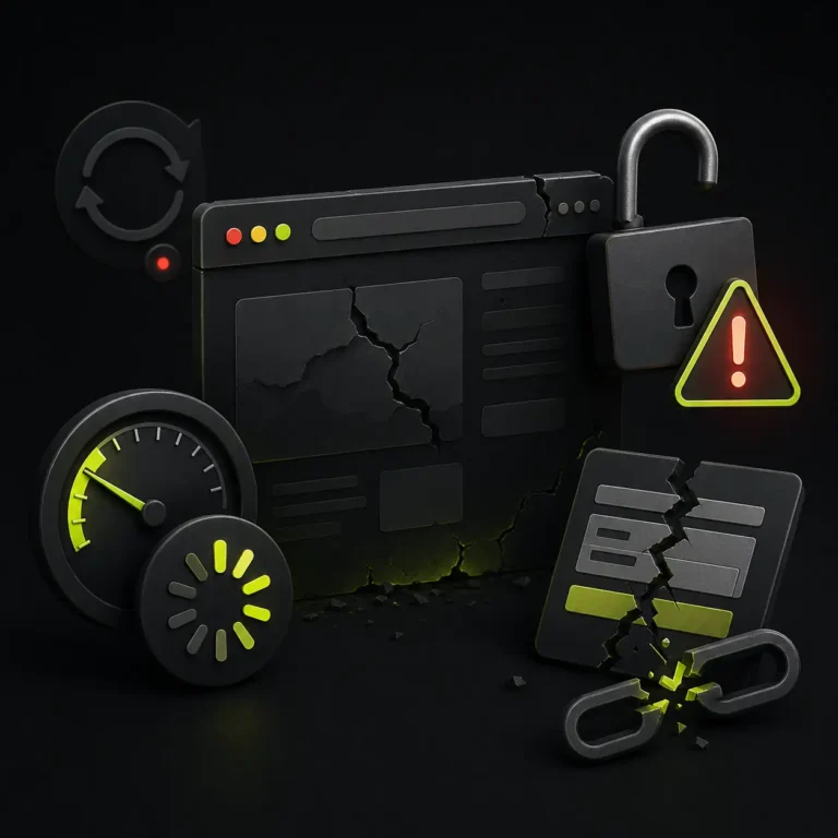 A computer screen displaying a cracked screen with a padlock symbol
