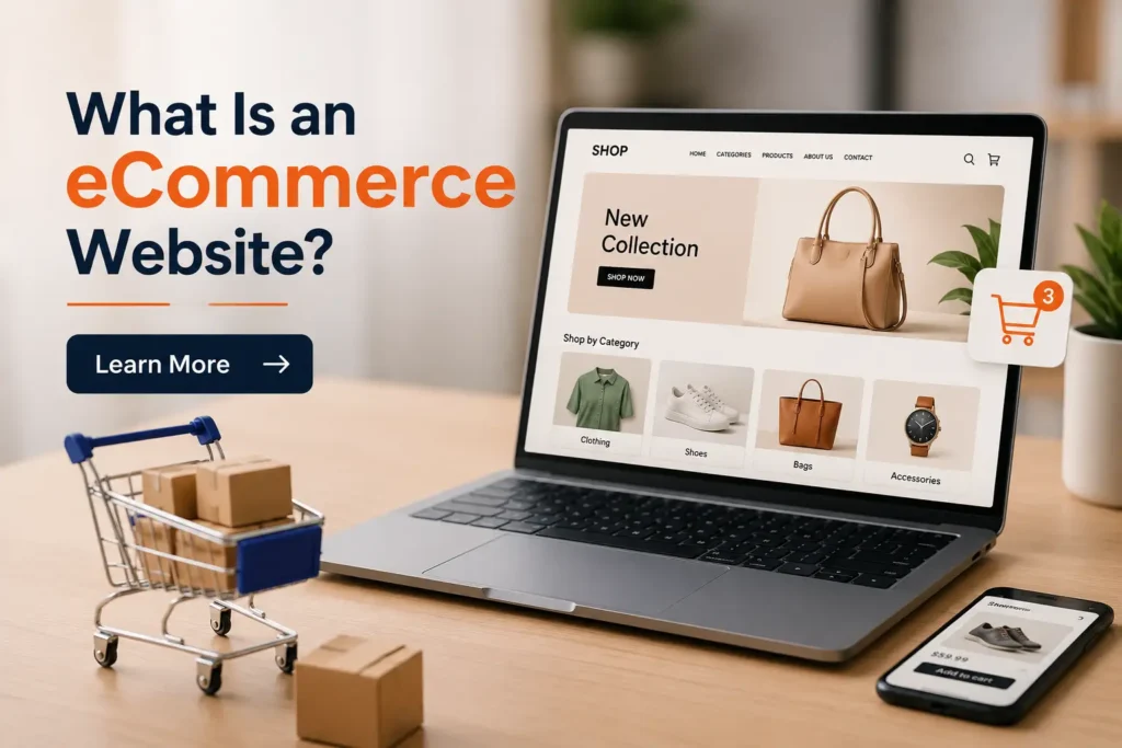 An illustration explaining the concept of an eCommerce website