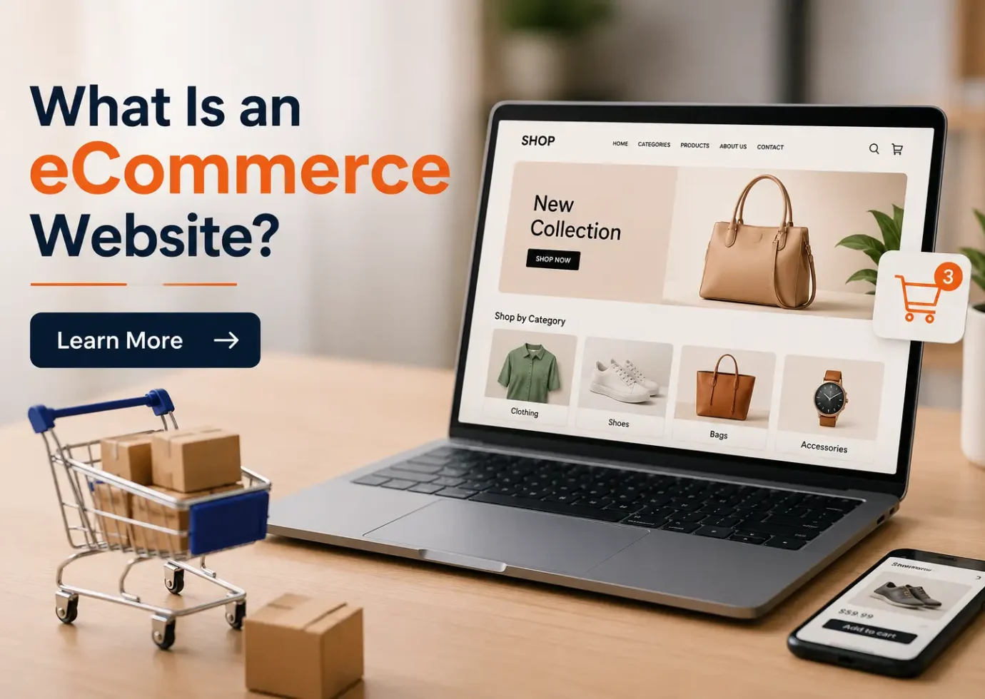 An illustration explaining the concept of an eCommerce website