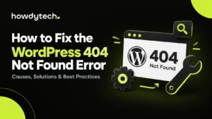 WordPress 404 error page with repair tools