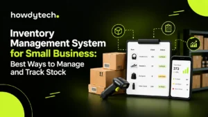 Inventory system tracking stock levels for a small business
