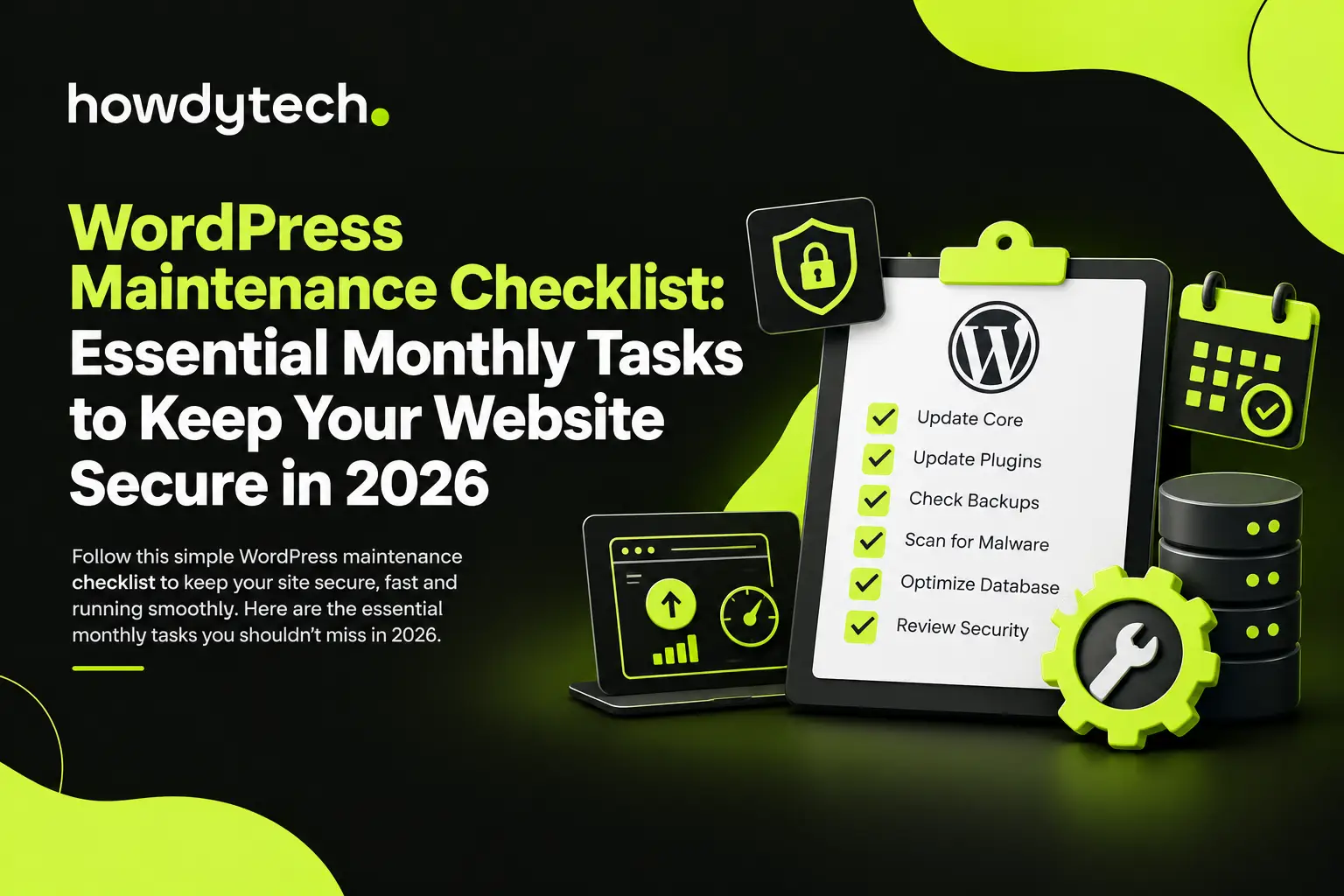 WordPress maintenance checklist for website security 2026